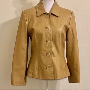 Danier Light Camel Tan Genuine Leather Jacket Lined Canada Size Small